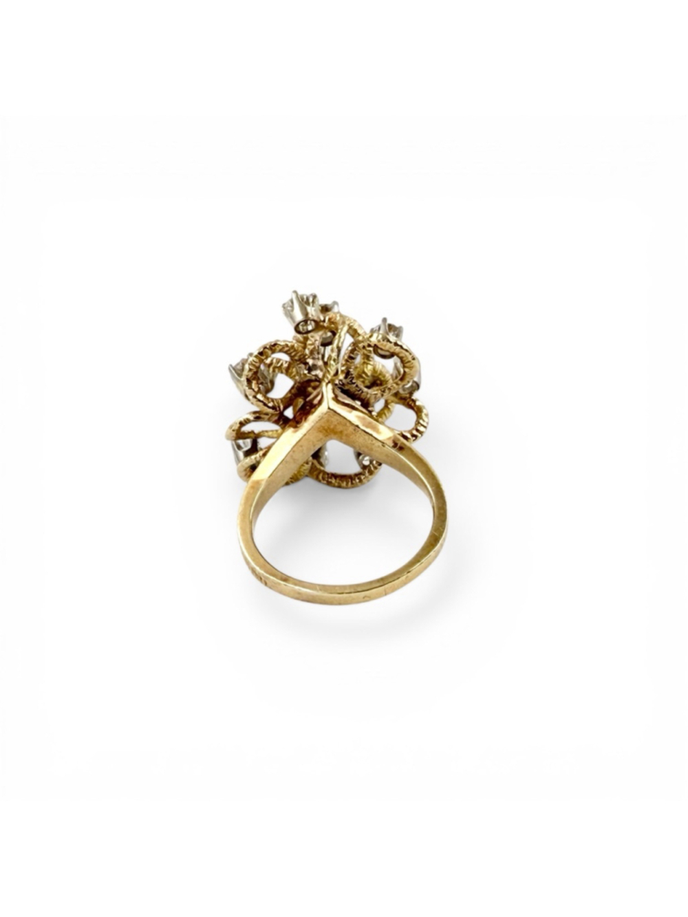 Vintage Diamond Cluster Ring 14K Gold Size 6 Old European Cut 1.5CT Retro Modern - Picture 8 of 12